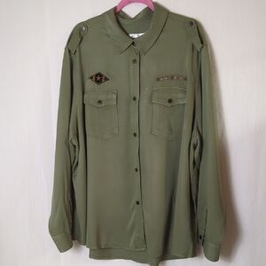 Seven 7 Military Inspired Blouse 3X